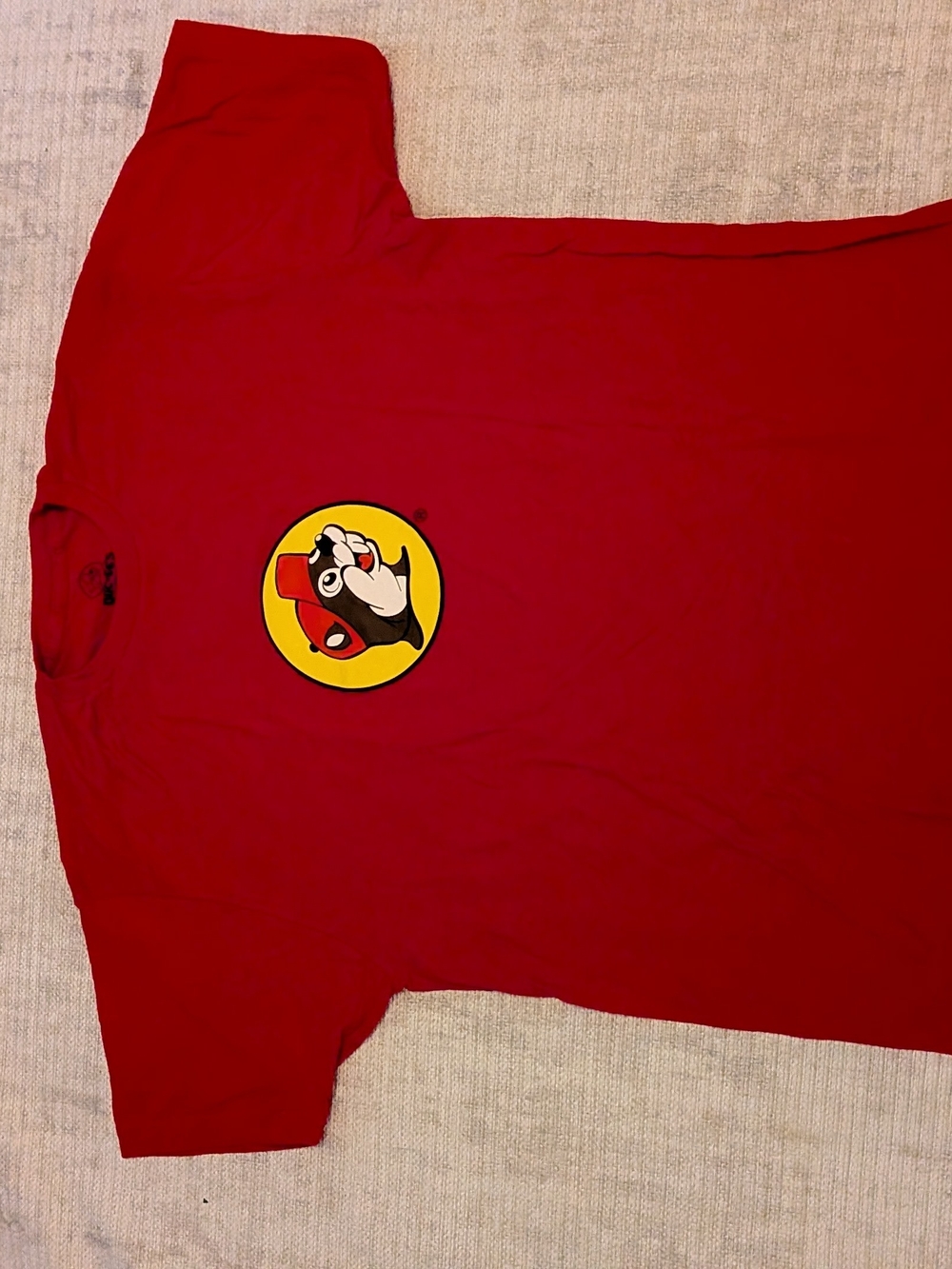 Red Bucees T‑Shirt with L Mascot Logo XL